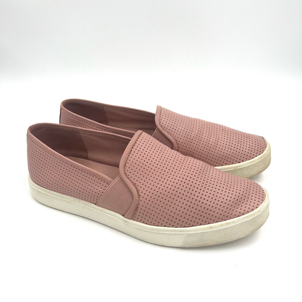 Vince Blair Perforated Leather Slip-On Sneakers Pink 8.5 M Barbiecore Designer